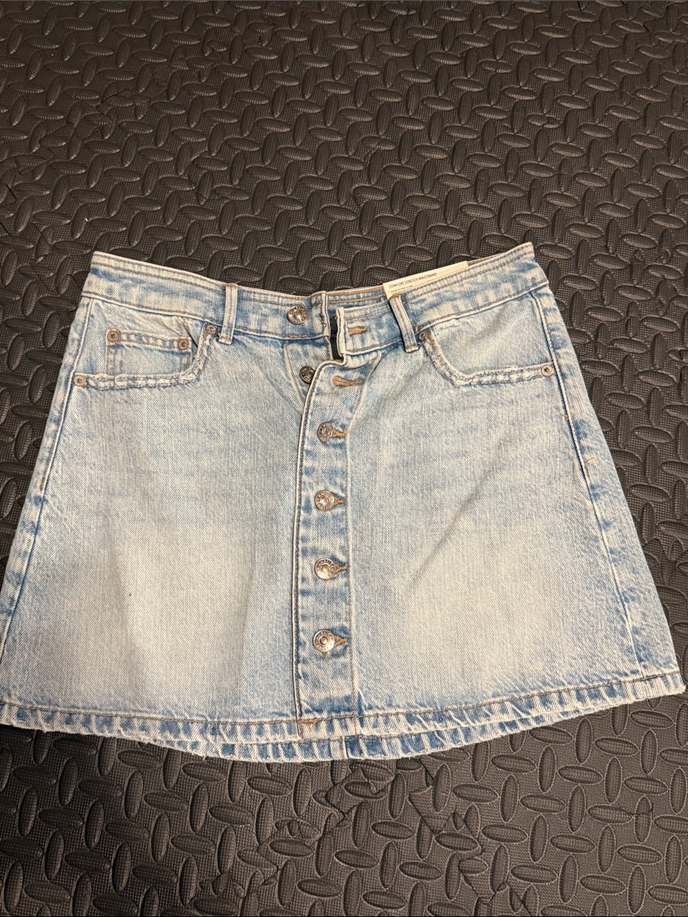 American Eagle Outfitters Light Blue Button-Front Mini Denim Skirt
